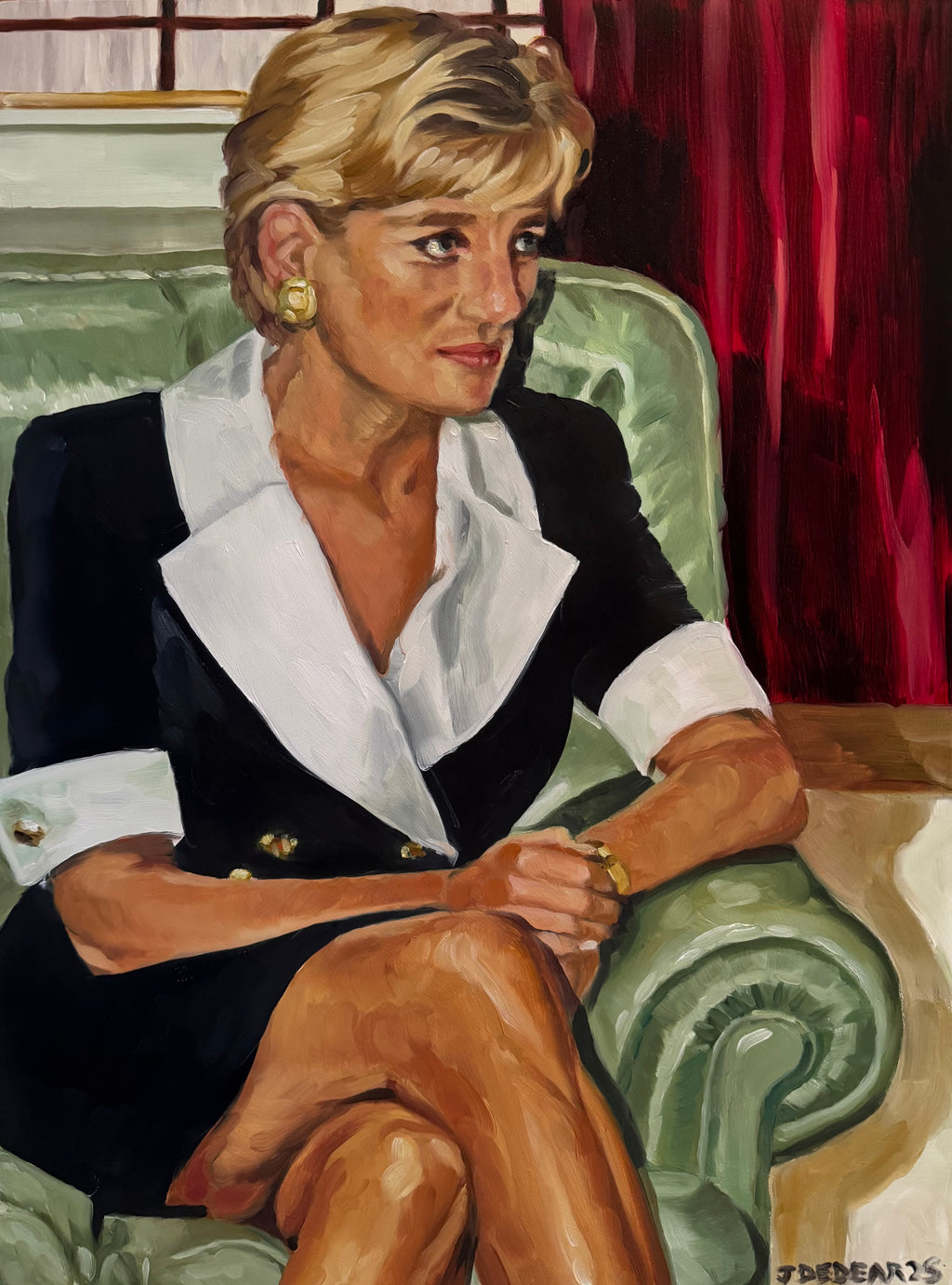 Princess Diana sitting in chair