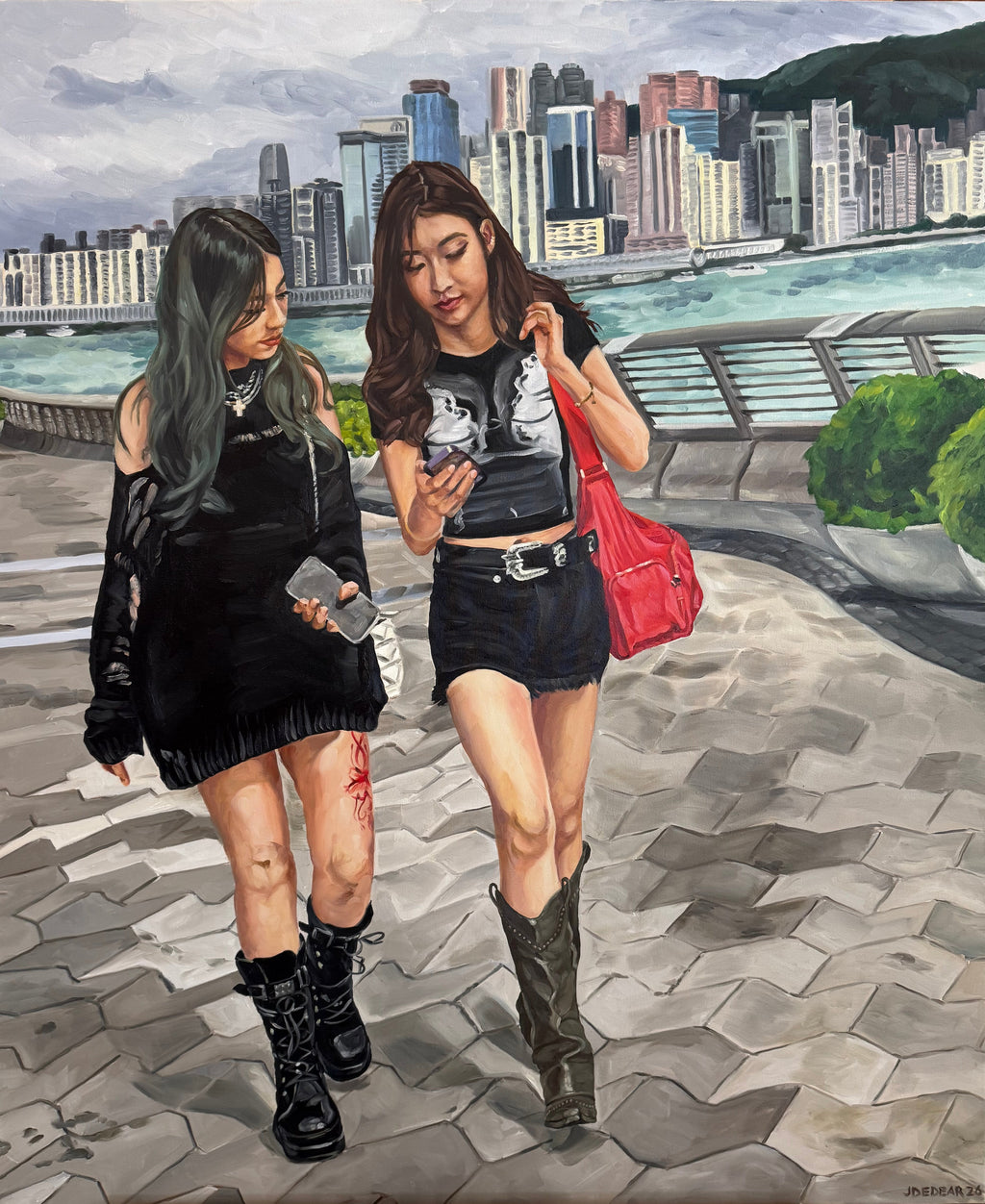 Girls at Hong Kong Harbour