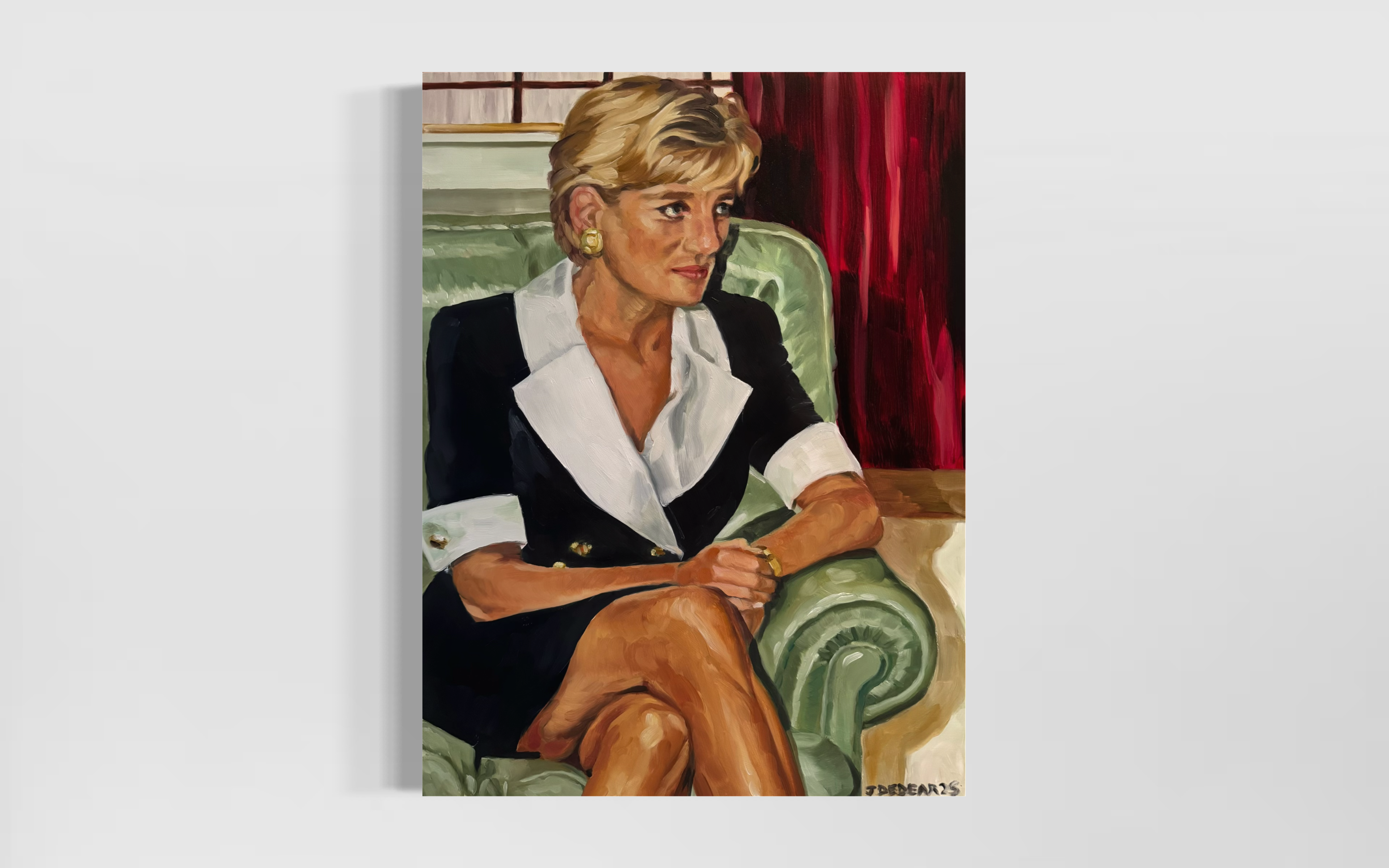 Princess Diana sitting in chair