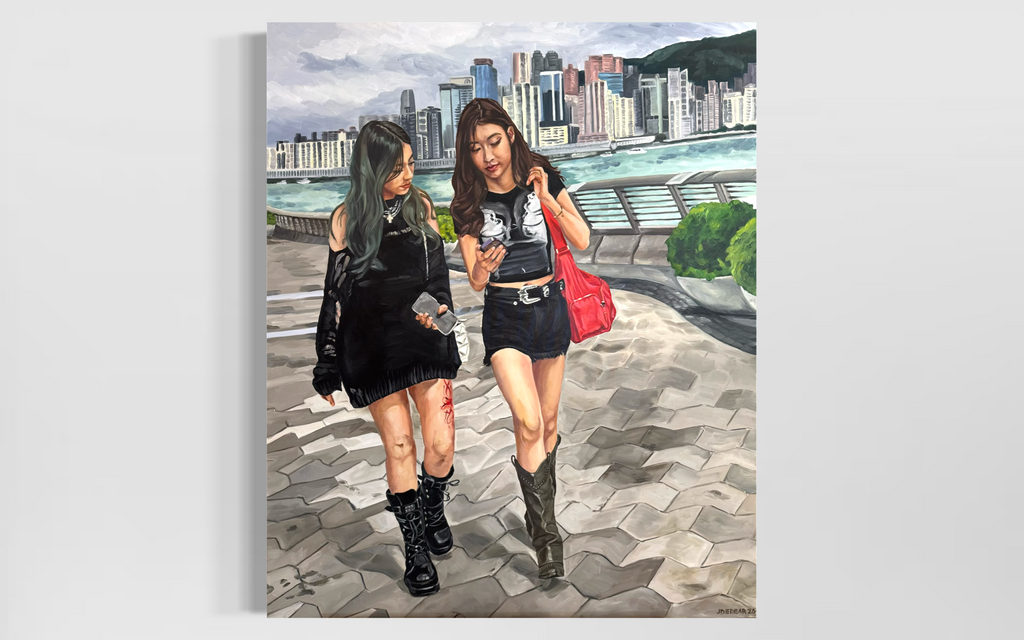 Girls at Hong Kong Harbour