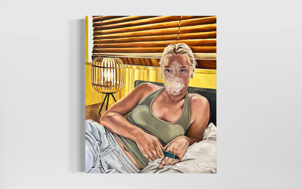 This room smells like fake tan and blueberries